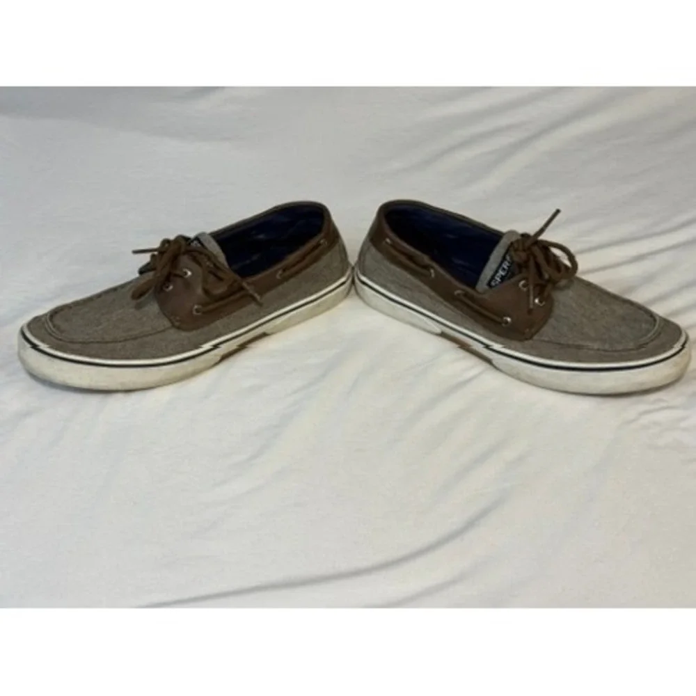 Sperry Top-Sider Mens Canvas Boat Shoes Tan Brown STS21489 Size 12